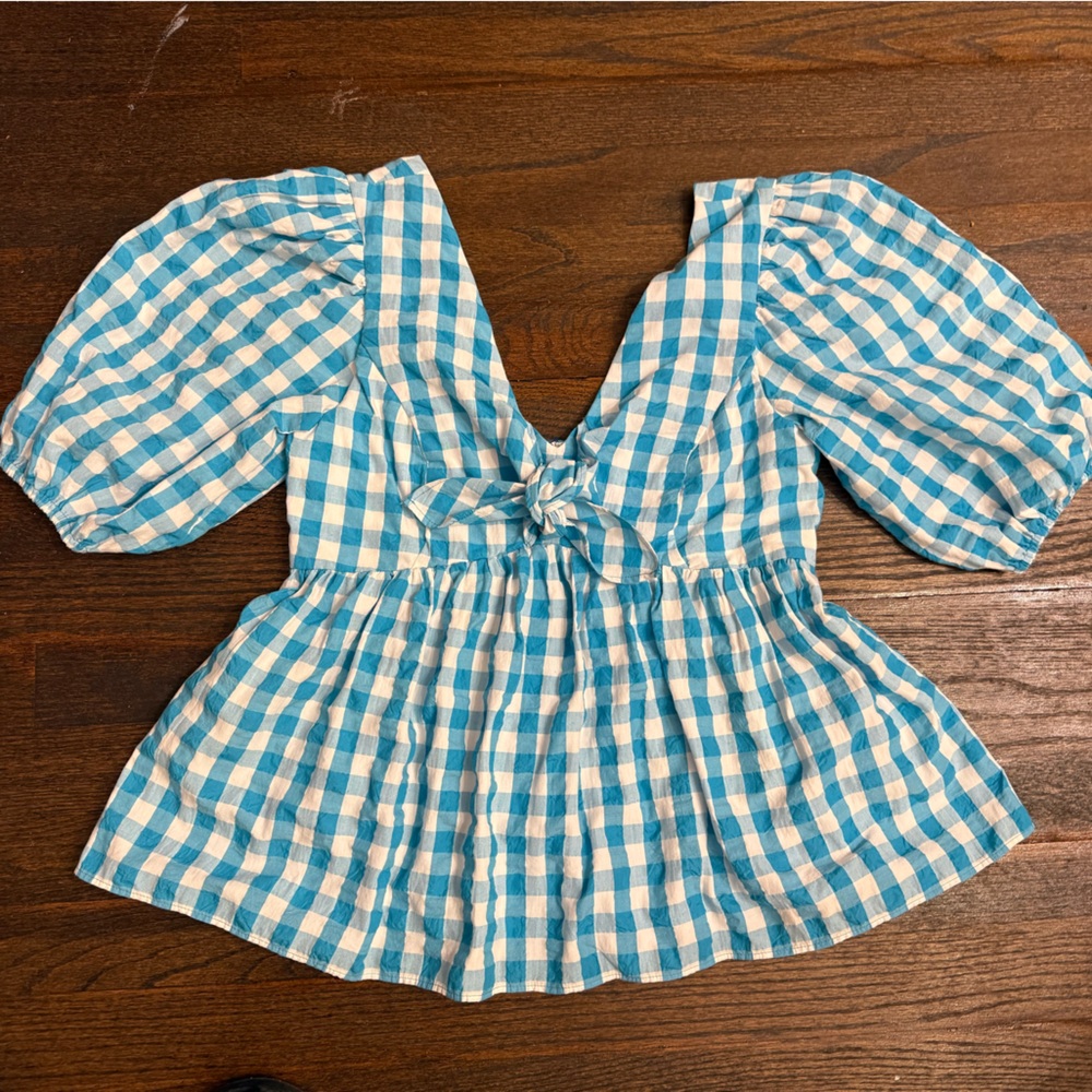 Lilly Pulitzer Blue Gingham top 00